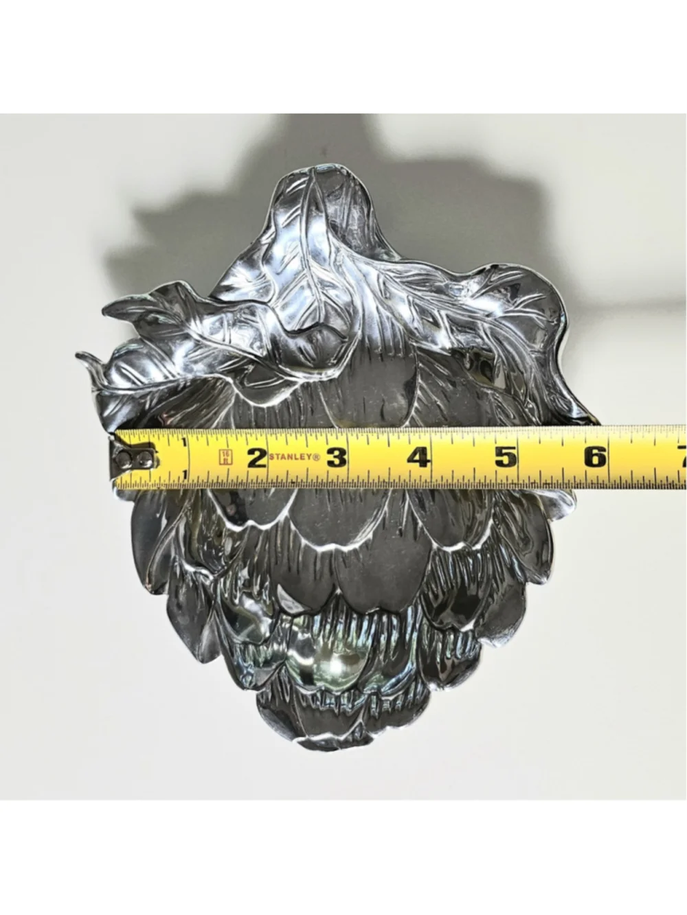 Vintage Fitz and Floyd Metal Artichoke Shaped Serving Dish Bowl Trinket Tray 7
